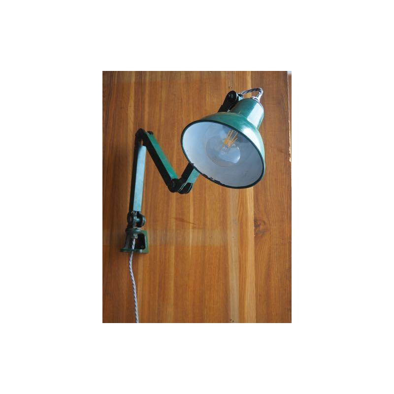 Vintage emaille en metalen bureaulamp