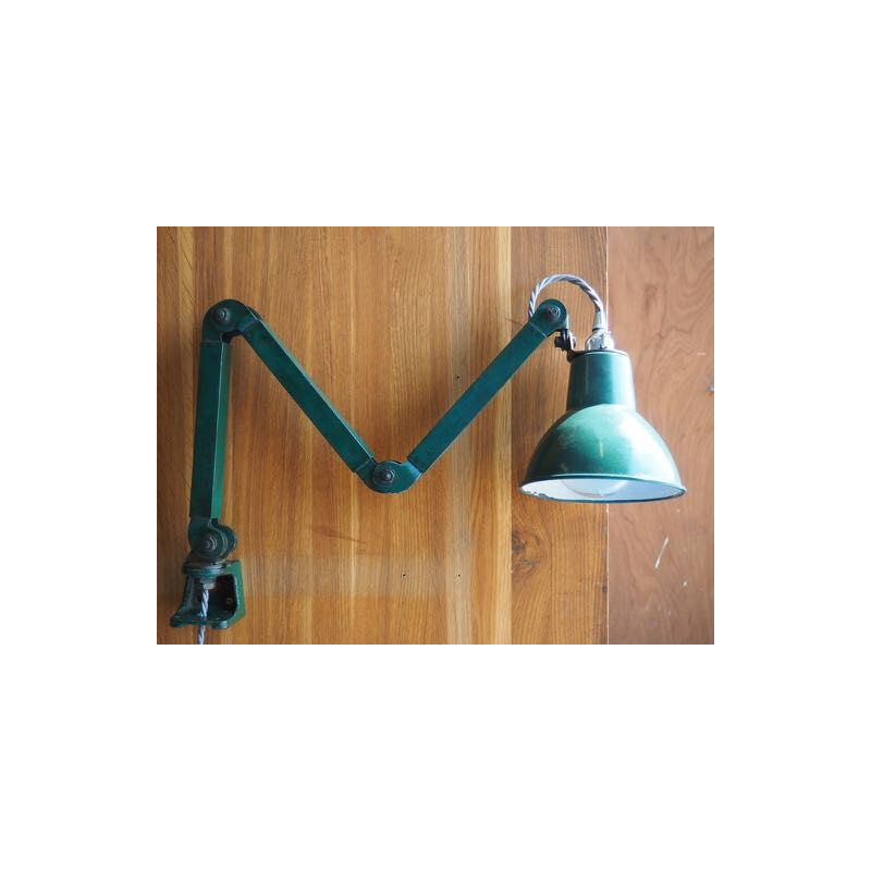 Vintage emaille en metalen bureaulamp