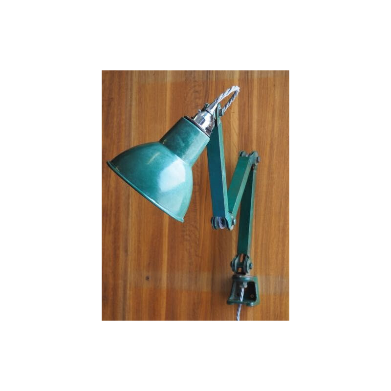 Vintage emaille en metalen bureaulamp