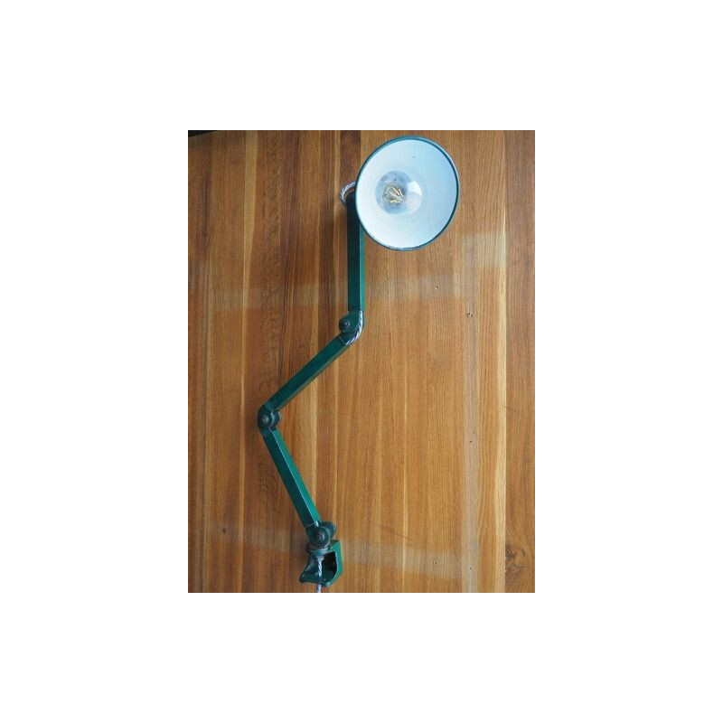 Vintage enamel and metal desk lamp