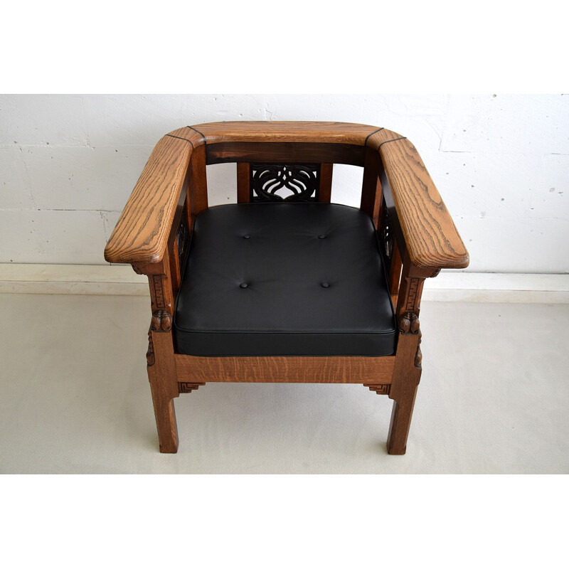 Vintage Art Deco Armchair by Lion Cachet