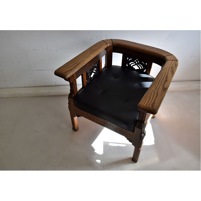 Vintage Art Deco Armchair by Lion Cachet