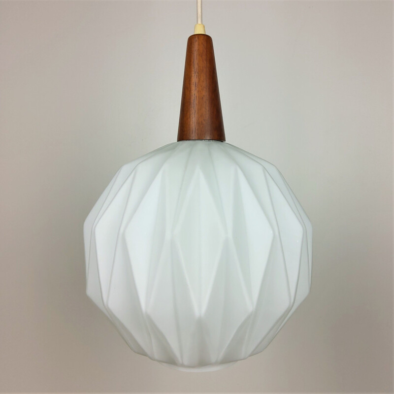 Scandinavische vintage teakhouten hanglamp, 1960