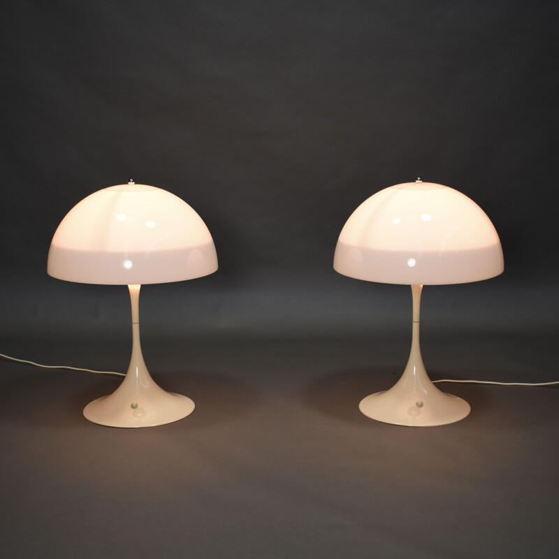 Paire de lampes de table vintage Panthella de Verner Panton pour Louis Poulsen, Danemark, 1971