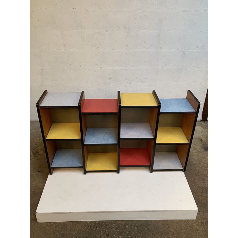 Colourful vintage school shelves, 1950