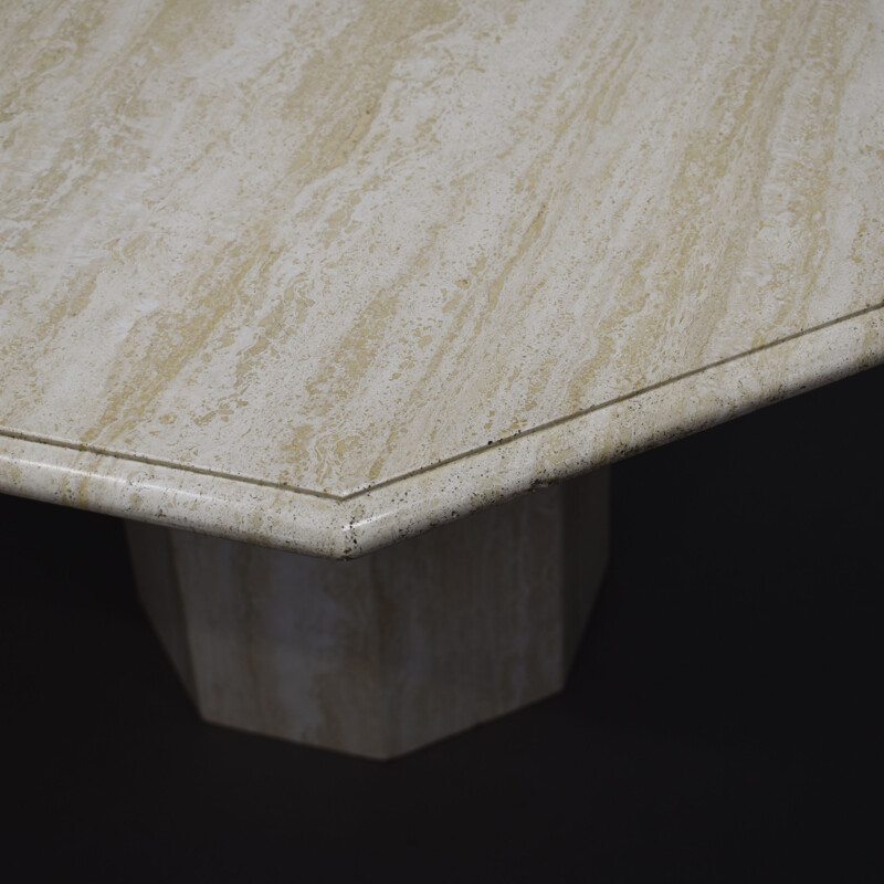 Vintage travertine marble table, Italy 1970