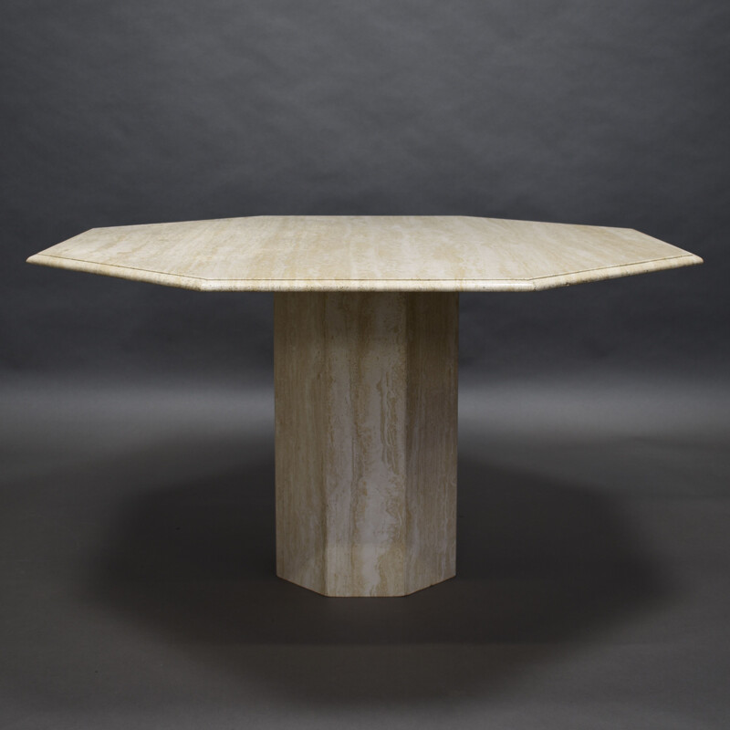 Vintage travertine marble table, Italy 1970