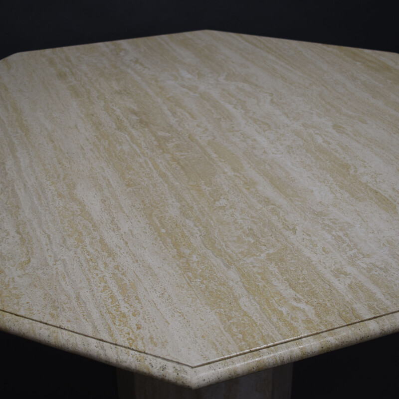 Vintage travertine marble table, Italy 1970