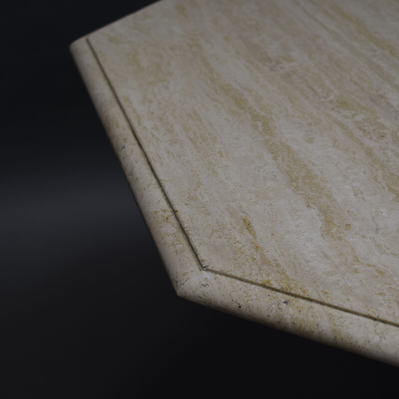 Vintage travertine marble table, Italy 1970