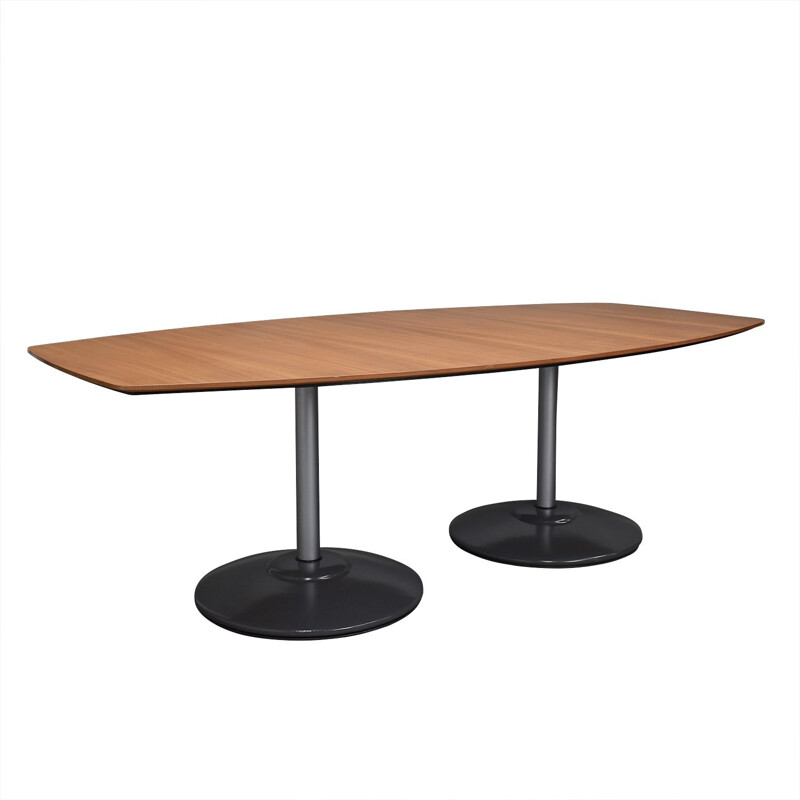 Mesa de conferência Vintage em alumínio, aço e faia por Vico Magistretti para Fritz Hansen, 2001