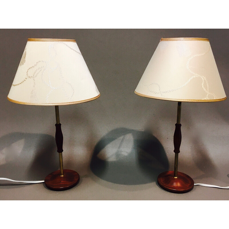 Pair of vintage scandinavian table lamps 1950's
