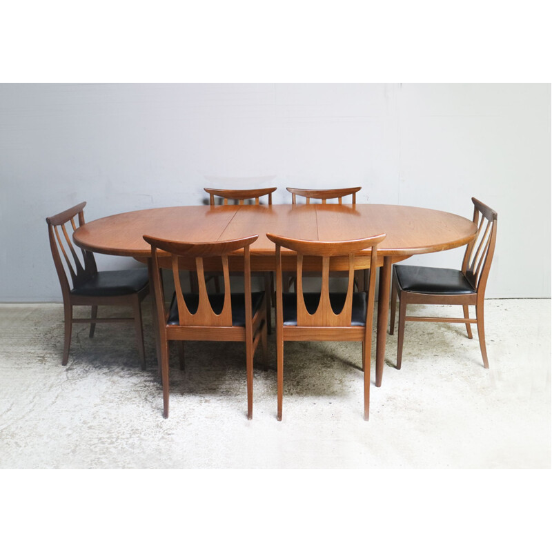 Vintage dining set with table and 6 dining chairs by G Plan