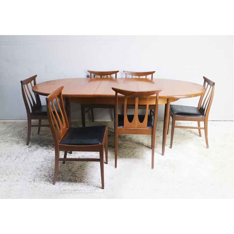 Vintage dining set with table and 6 dining chairs by G Plan