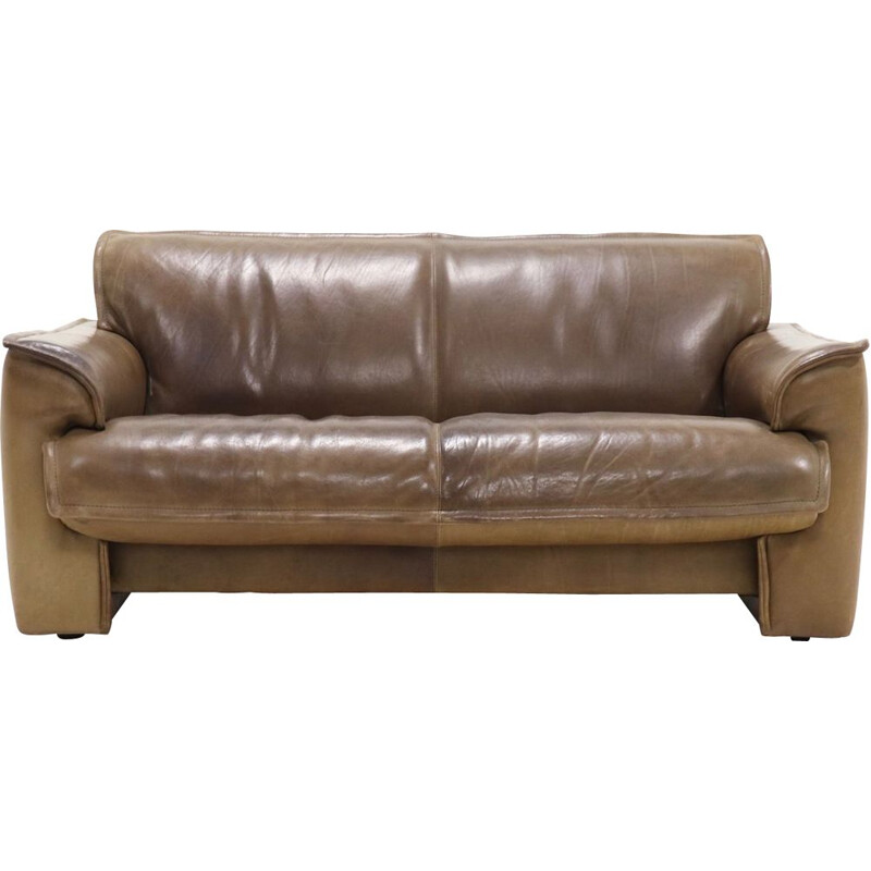 Leather vintage 2,5-seater sofa from Leolux, 1970s