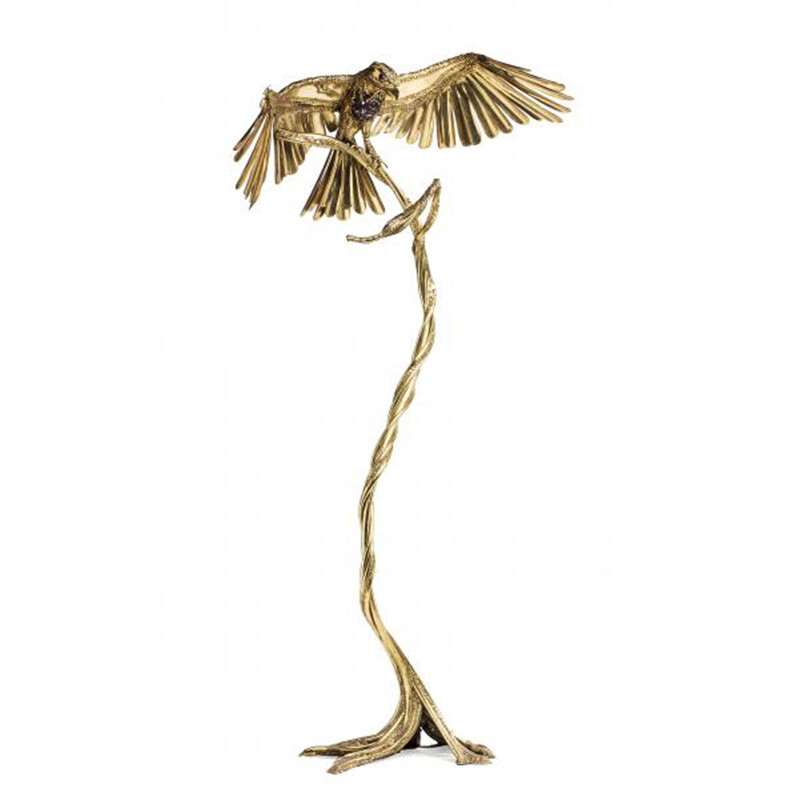 Vintage eagle floor lamp by Richard Fauré