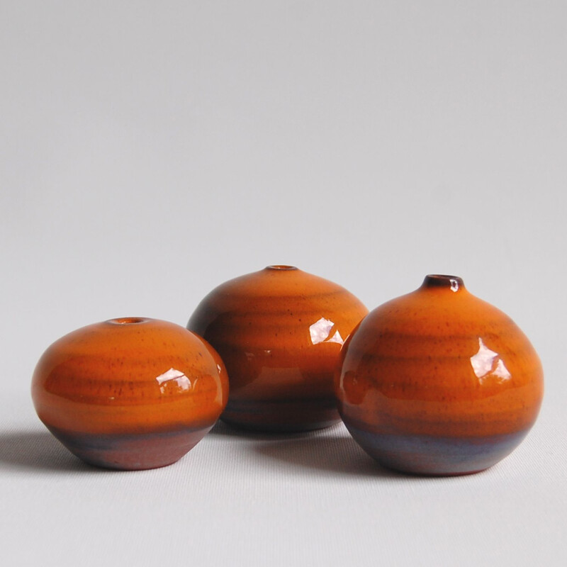 Set of 3 soliflores vases by Antonio Lampecco