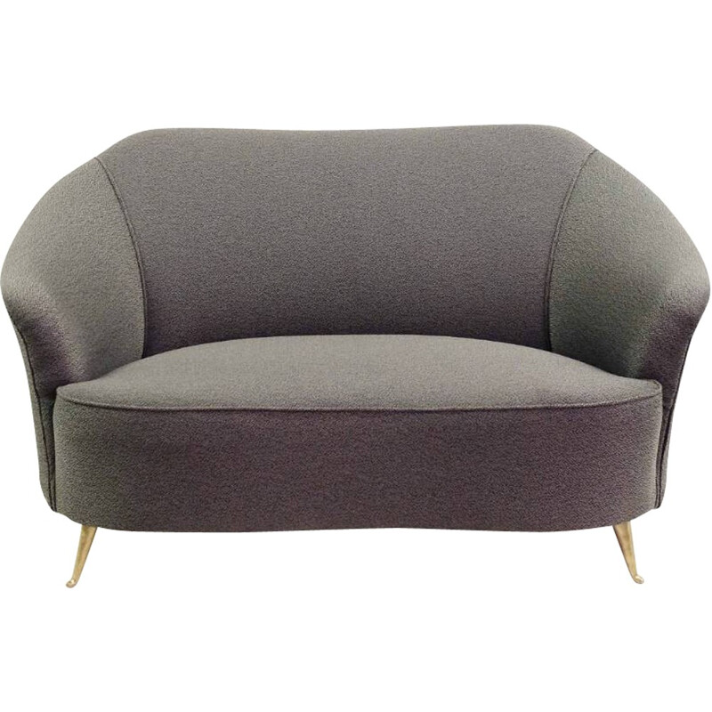 Italian sofa in grey fabric - 1950s