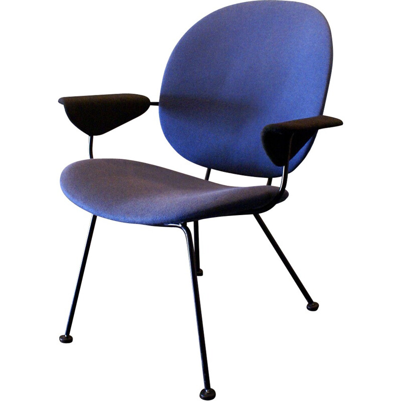 Fauteuil lounge Kembo en métal et tissu, GISPEN - 1960