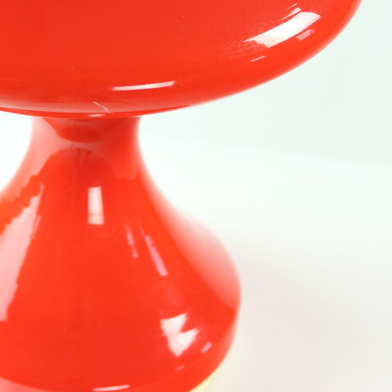 Vintage table lamp in red opaline glass by Stefan Tabery, Czechoslovakia, 1960s