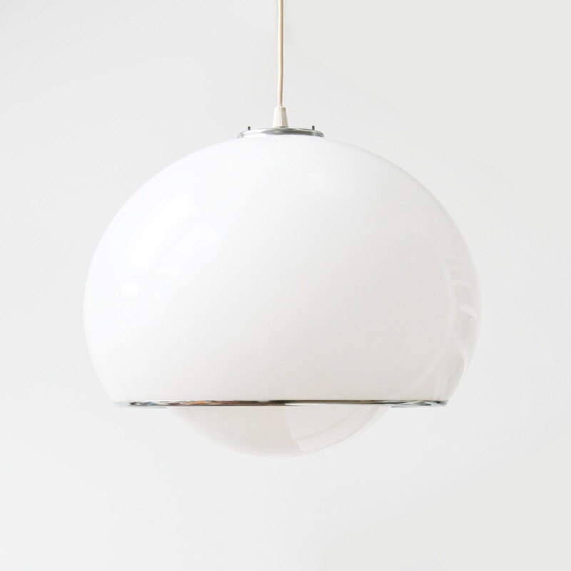 White vintage pendant lamp from Harvey Guzzini for Meblo