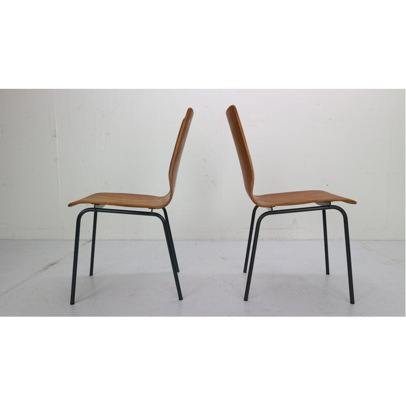 Pair of teak vintage dining chairs 