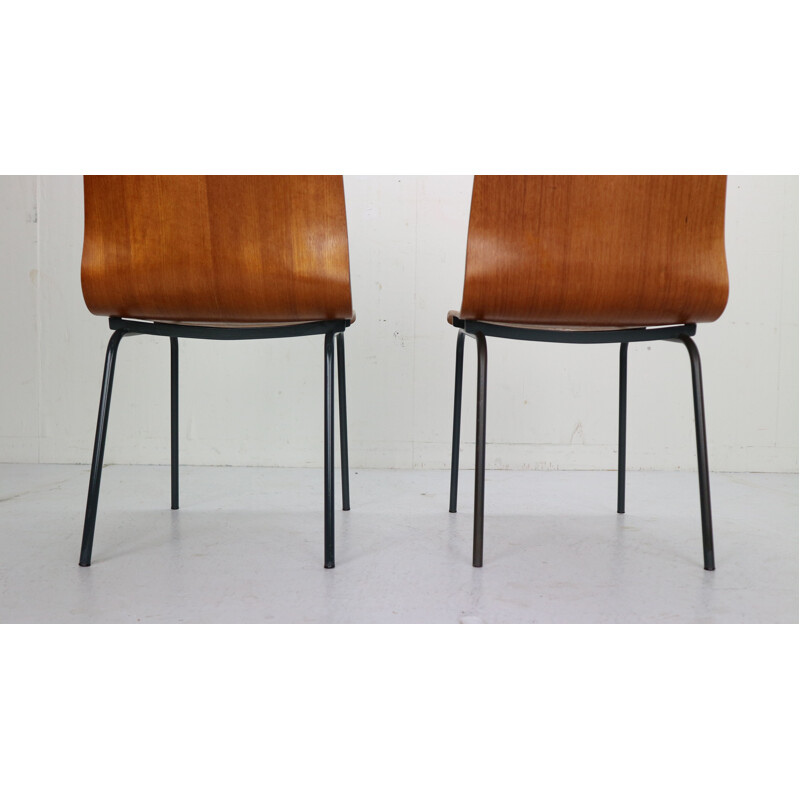 Pair of teak vintage dining chairs 