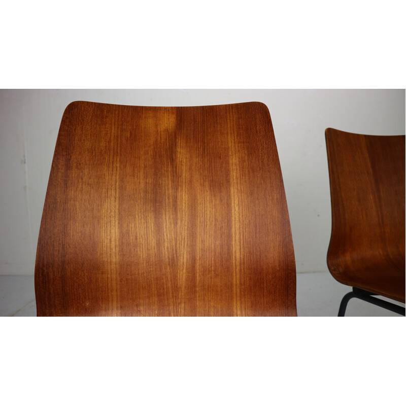 Pair of teak vintage dining chairs 