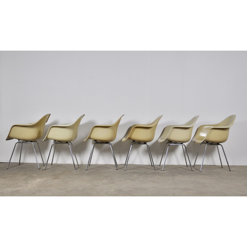 Ensemble de 6 chaises à repas vintage de Charles et Ray Eames pour Herman Miller, 1960