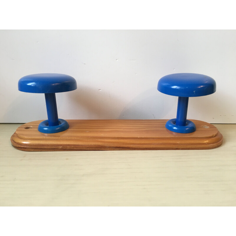 Vintage blue coat rack, 1980 