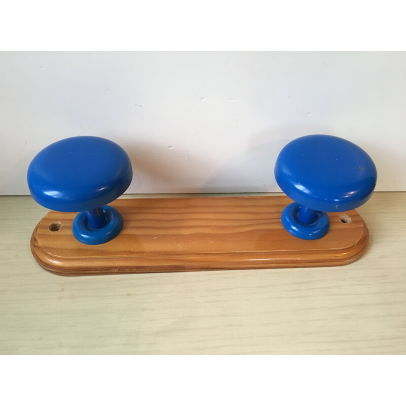 Vintage blue coat rack, 1980 