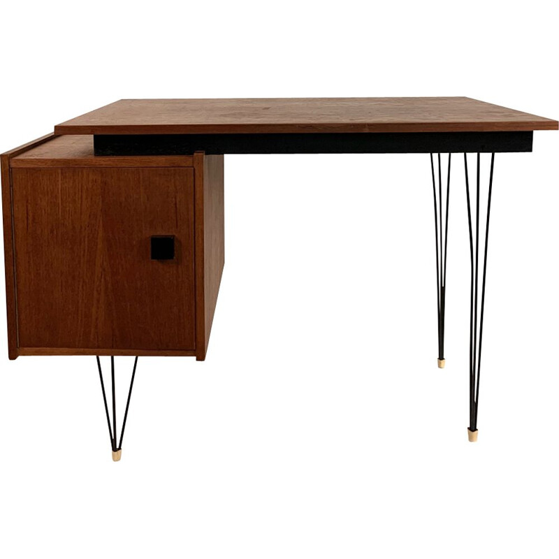 Vintage teak desk by Cees Braakman, 1960s