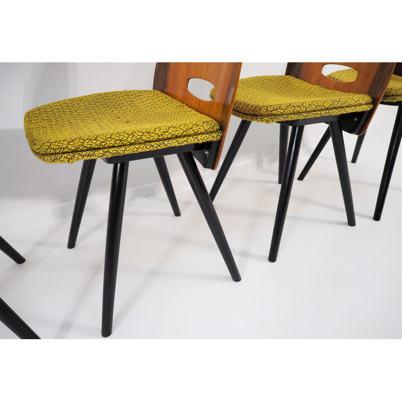 Ensemble de 4 chaises à repas vintage de Tatra Nábytok, 1960