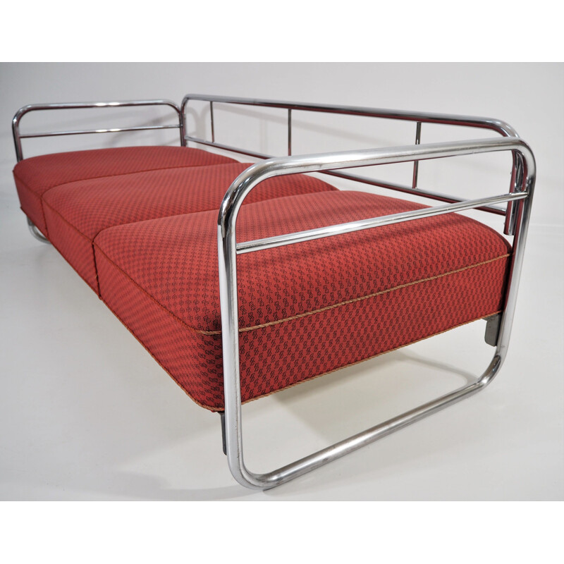 Vintage Art Deco Chrome Sofa by Robert Slezak, 1950s