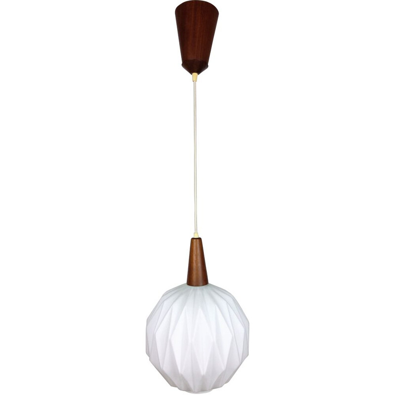 Scandinavische vintage teakhouten hanglamp, 1960