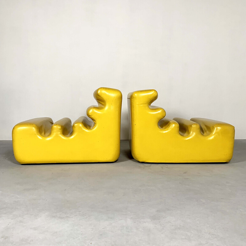 Fauteuils "Karelia" jaune vintage de Liisi Beckmann pour Zanotta, 1970