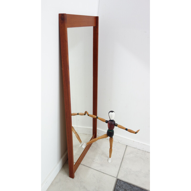 Vintage teak frame mirror by Holmer and Hansen, 1960s