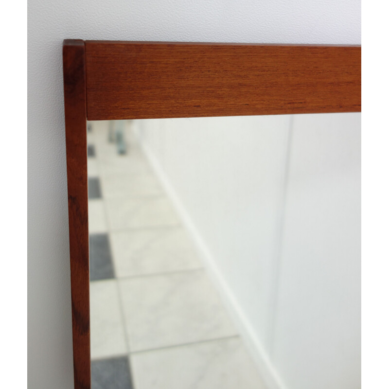 Vintage teak frame mirror by Holmer and Hansen, 1960s