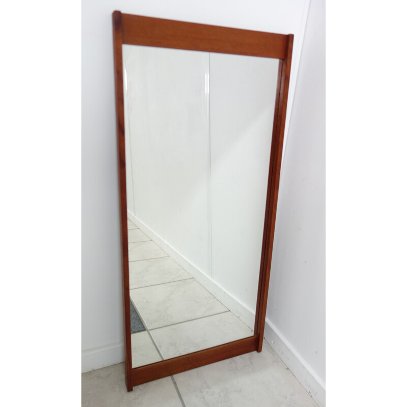 Vintage teak frame mirror by Holmer and Hansen, 1960s