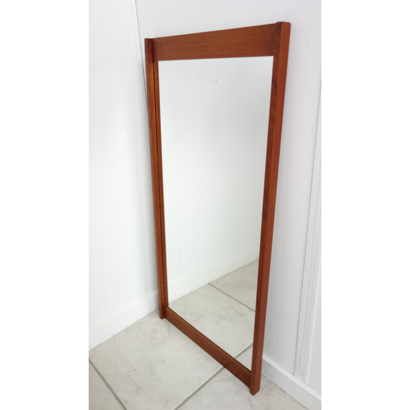 Vintage teak frame mirror by Holmer and Hansen, 1960s