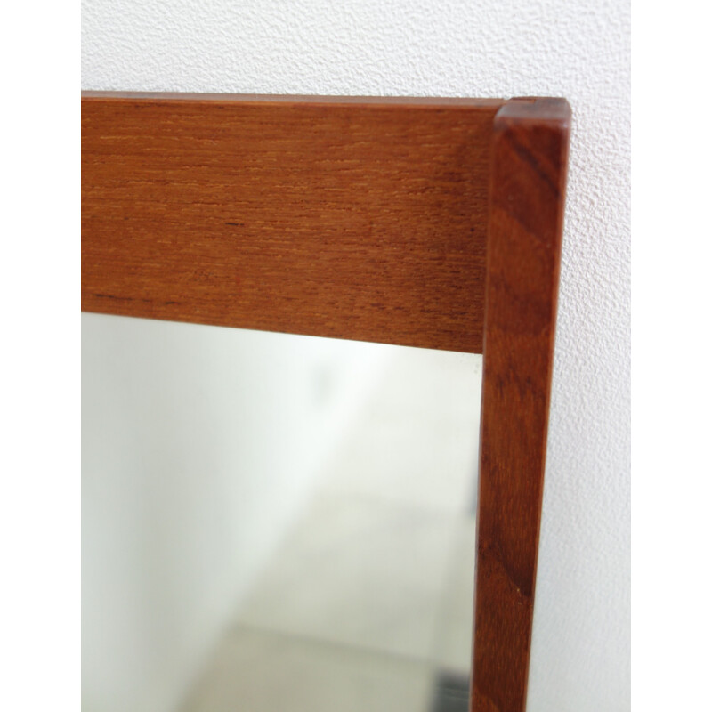 Vintage teak frame mirror by Holmer and Hansen, 1960s