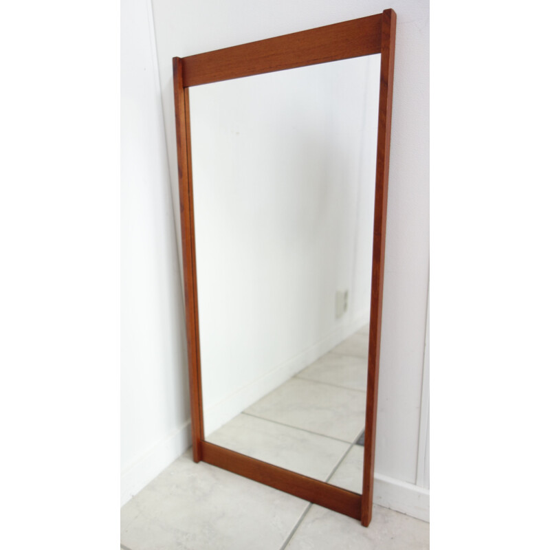 Vintage teak frame mirror by Holmer and Hansen, 1960s