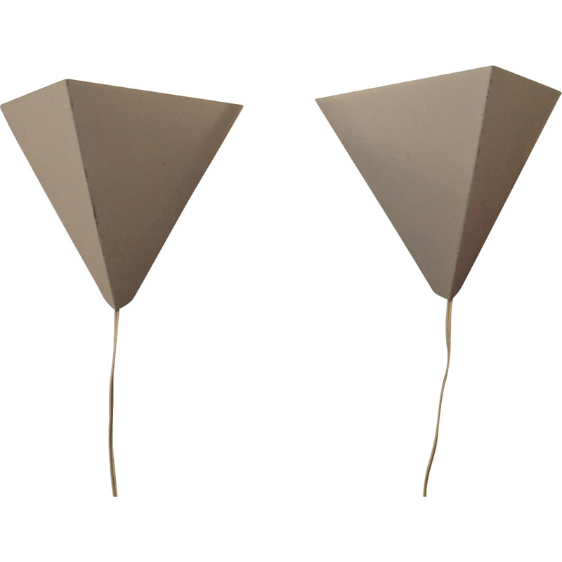 Pair of wall lamps in lacquered metal Anvia, JJM HOOGERVORST - 1960s