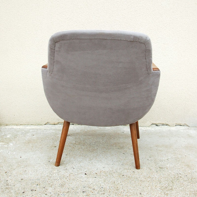 Vintage grey and pink armchair - 1960s