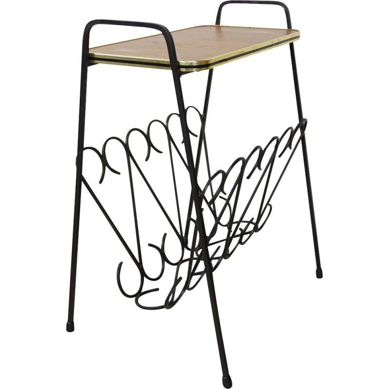 Vintage wrought iron side table, 1950s