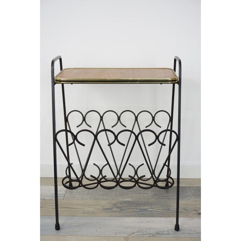 Vintage wrought iron side table, 1950s