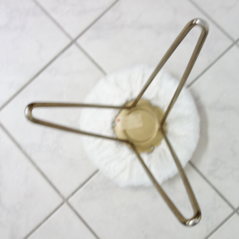 Vintage white stool with hairpin legs, 1960s