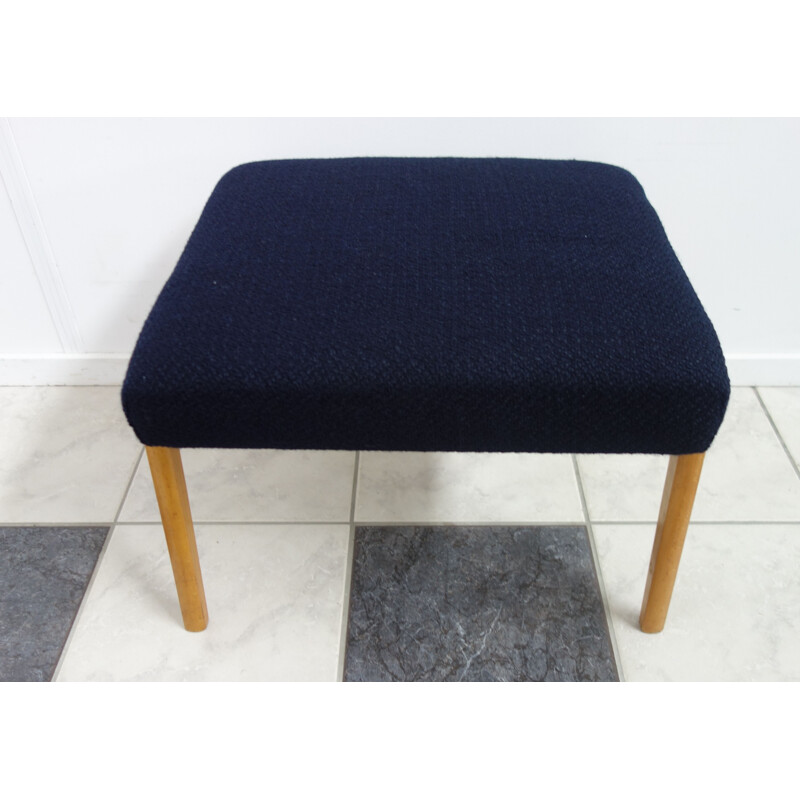 Vintage dark blue footstool, 1960s