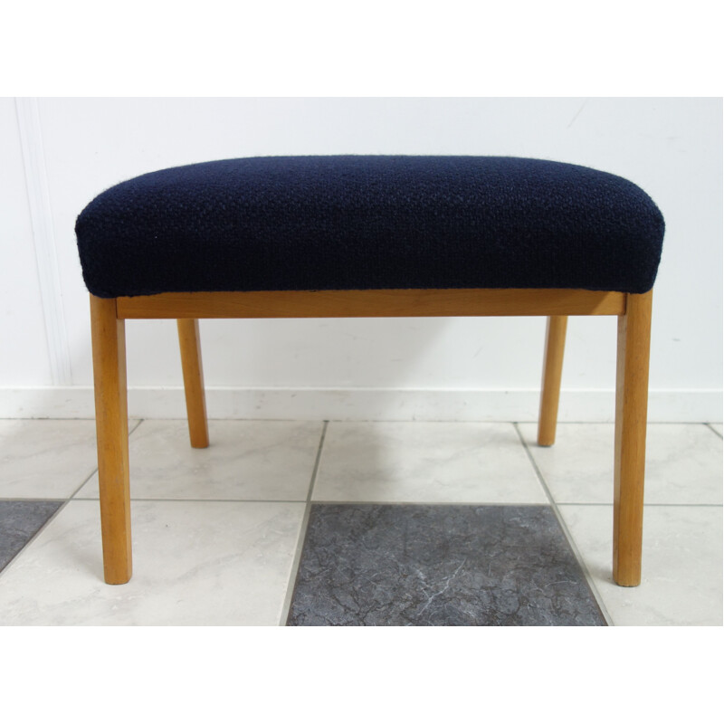 Vintage dark blue footstool, 1960s