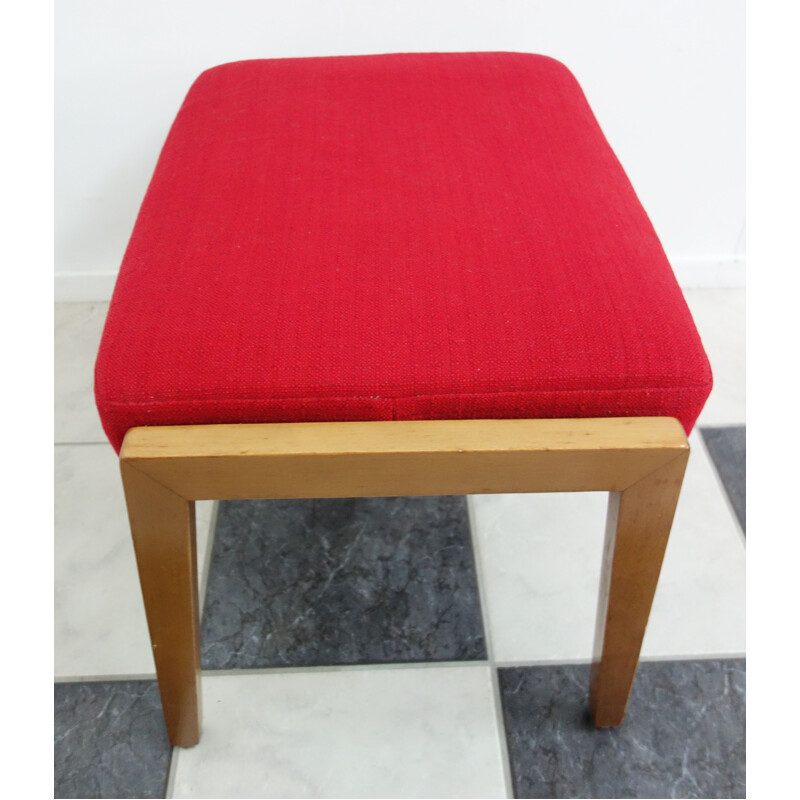 Vintage Red footstool, 1960s