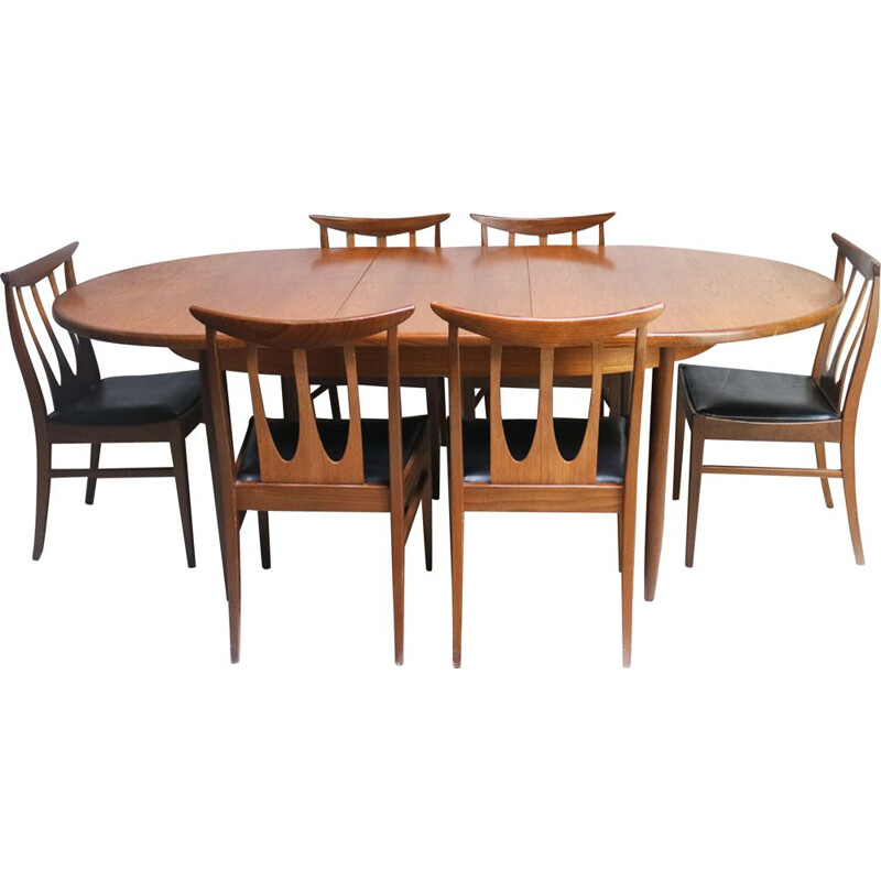 Vintage dining set with table and 6 dining chairs by G Plan